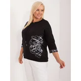 Fashion Hunters Black blouse plus size with 3/4 sleeves