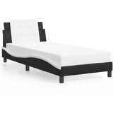  The Living Store Posteljni okvir z vzglavjem črn in bel 100x200 cm umetno usnje - Posteljni Okvir, (21531049) | Shoptok.si