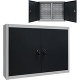 vidaXL Zidni ormarić za alat u industrijskom stilu metalni sivo-crni | shoptok.hr