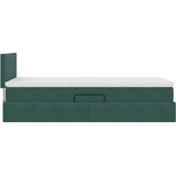  Krevet s prostorom za pohranu s LED-om Tamnozelena 90 x 200 cm | shoptok.hr