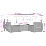  4-dijelni set vrtnih sofa od poliratana s jastucima crni | shoptok.hr