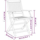  Zložljivi vrtni stoli 6 kosov 54,5x58x90 cm trdna akacija | Shoptok.si