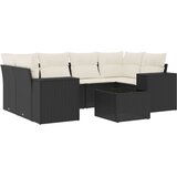  The Living Store Vrtna sedežna garnitura 7-delna z blazinami črn poli ratan - Vrtna Sedežna Garniture, (21459533) | Shoptok.si