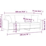  Trosjed s ukrasnim jastucima krem 180 cm od tkanine | Eponuda.ba