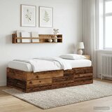  Okvir kreveta s pohranom s ladicama Staro drvo 80 x 200 cm Slike