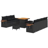 vidaXL Vrtna sedežna garnitura z blazino 13 pcs Črna poli ratan, (5000134562) | Shoptok.si