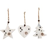  Božićni ukras-drvena visilica trodijelna MDF 7 cm | shoptok.hr