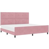  Krevet Ružičasti 200x200 cm Baršun | shoptok.hr
