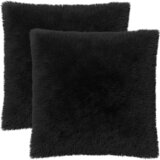  Presvlaka za jastuk 2 pcs HEERLEN Crna 65 x 65 cm PV flis | shoptok.hr