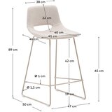 Kave Home Bež barski stol (višina sedeža 65 cm) Zahara – | Shoptok.si
