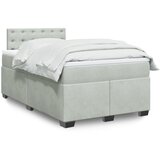 Box spring krevet s madracem svjetlosivi 120x200 cm baršunasti | shoptok.hr