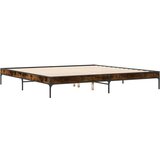 vidaXL Okvir za krevet boja hrasta 200x200cm konstruirano drvo i metal | shoptok.hr