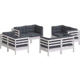  Vrtna sedežna garnitura 8-delna z antracit blazinami borovina, (20998830) | Shoptok.si