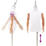  Podesiva lutka 120-150 cm s postoljem Uniseks PP Bijela | shoptok.hr