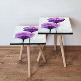Hanah home 2Shp311 - Purple PurpleBlackWhite Nesting Table (2 Pieces) | ePonuda.com