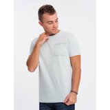 Ombre Men's cotton t-shirt with pocket - light grey Cijene