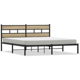 Metalni Kovinski posteljni okvir brez vzmetnice sonoma hrast 200x200 cm, (21611190) | Shoptok.si