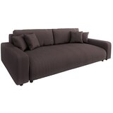 Ropez Rjava raztegljiva/s prostorom za shranjevanje sedežna garnitura iz rebrastega žameta 234 cm Sara – | Shoptok.si