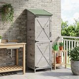 vidaXL Vrtno skladišče Siva 59,5 x 56 x 176,5 cm Inženirski les, (5000235366) | Shoptok.si