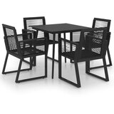  5-dijelni vrtni blagovaonski set od PVC ratana crni | shoptok.hr