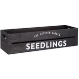 crna drvena kutija za biljke i cvijeće seedlings, 15 x 45 cm