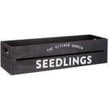 Premier Housewares Črna lesena škatla za zelišča in rože Seedlings, 15 x 45 cm Cene