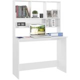  Radni stol s policama visoki sjaj bijeli 110x45x157 cm iverica | shoptok.hr
