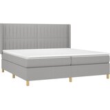  Krevet s oprugama i madracem svjetlosivi 200 x 200cm od tkanine | shoptok.hr