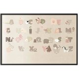  Plakat - Beige Alphabet 90x60 Crni okvir | shoptok.hr