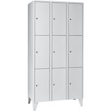 Wolf Omara s predelki za zaklepanje, 3 razdelki, 9 predelkov, širina 900 mm, svetlo siva | Shoptok.si