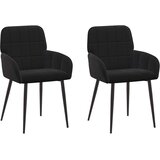 vidaXL Trpezarijske stolice 2 kom. Baršun Crna 57 x 50 x 85 cm - Crna 2 | shoptok.hr