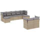  9-dijelni set vrtnih sofa s jastucima bež od poliratana 55 x 55 x 37 cm | shoptok.hr