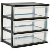 Kutija sa ladicama (D x Š x V: 60 x 41 x 59 cm, Crno-prozirno, Broj ladica: 3 Kom., Plastika)  Kutija sa ladicama (D x Š x V: 60 x 41 x 59 cm, Crno-prozirno, Broj ladica: 3 Kom., Plastika) Slike