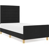  Crni Tkani Krevet S Okvirom 90x190 cm | shoptok.hr