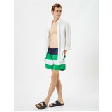 Koton Marine Shorts with Color Block with a drawstring waist and pocket. cene