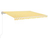  Avtomatsko zložljiva tenda 450x350 cm rumena in bela - - Rumena - 37.42 - 450 x 350 cm - 2025- | Shoptok.si