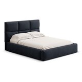 Windsor & Co Sofas Temno modra oblazinjena zakonska postelja s prostorom za shranjevanje z letvenim dnom 200x200 cm Libera – | Shoptok.si