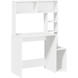 Maison Chic pisalna miza - pisarniška miza - računalniška miza s policami bela 100x45x140 cm inženirski les, (21785692) | Shoptok.si