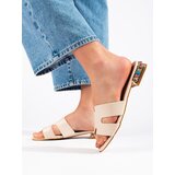 Shelvt Beige women's flat slippers Cijene