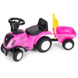  Guralica Traktor za vožnju s prikolicom za djecu, interaktivni volan, zvukovi, roza | shoptok.hr