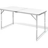  Zložljiva aluminijasta miza za kamp. z nastavljivo višino 120 x 60 cm | Shoptok.si