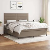  Box spring postelja z vzmetnico taupe 160x200 cm blago, (20894819) Cene