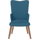  Stol za sproščanje s stolčkom moder žamet, (20934569) | Shoptok.si