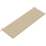  Složiva vrtna klupa s jastukom 159 cm od masovne tikovine Bež 150 cm | shoptok.hr