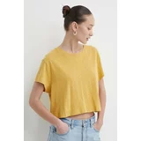 Superdry Kratka majica ženski, rumena barva
