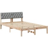 vidaXL Kovinska posteljna konstrukcija Rjava in svetlo siva, (5000084102) | Shoptok.si