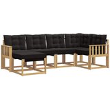 vidaXL Zunanja garnitura za sedenje z blazino 6 pcs Bela in črna, (5000280148) | Shoptok.si