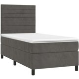  Krevet box spring s madracem LED tamnosivi 80 x 200 cm baršun | shoptok.hr