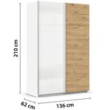 Modern Living Omara Z Drsnimi Vrati Feldkirch, Bela, Barva Hrasta Slike