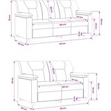  Set sofe 2 pcs Siva Umjetna koža | shoptok.hr